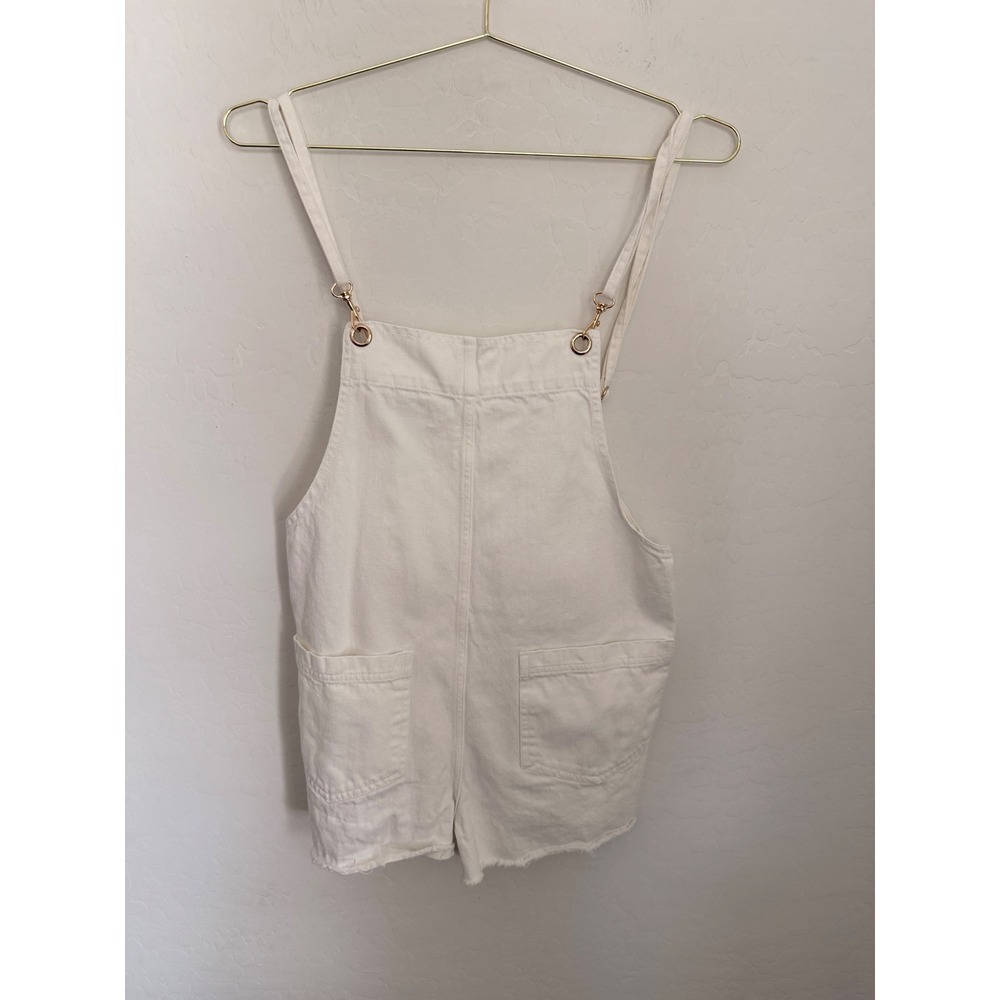 Show Me Your Mumu Trude Coastal Bohemian Minimalist Romper Seasalt White Denim S